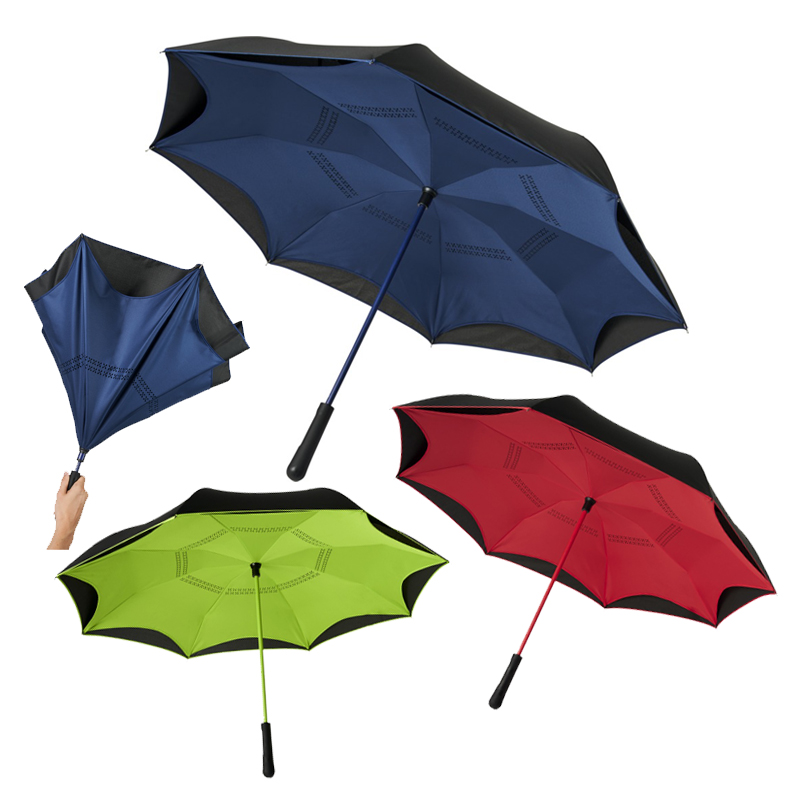 Parapluie droit 23" inversé et coloré