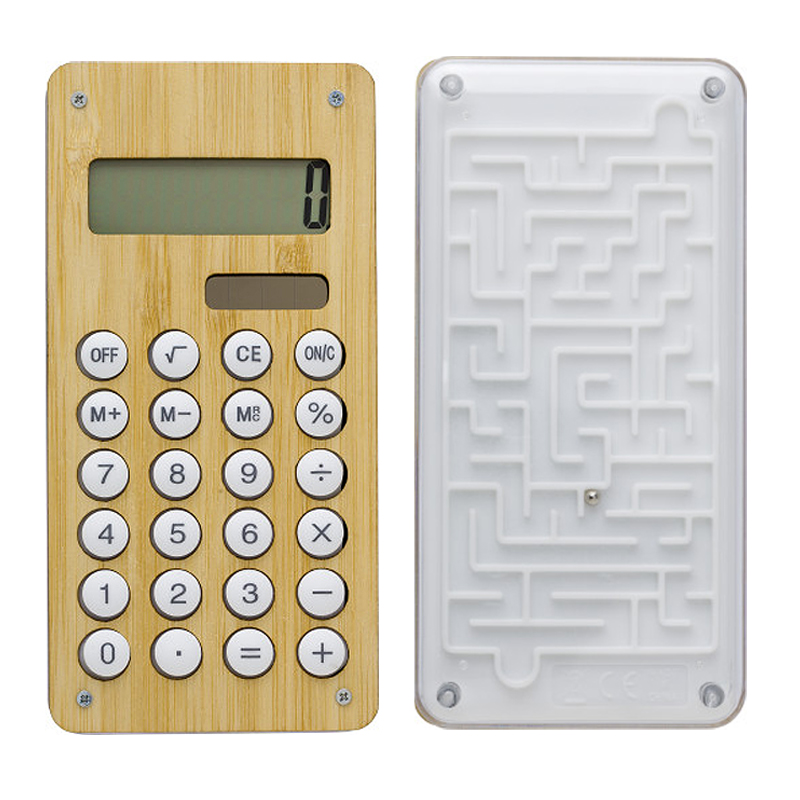 Calculatrice de poche en bambou